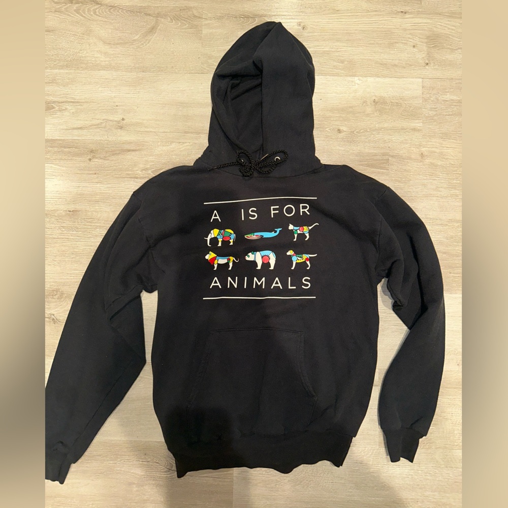 “A is for animals” Black Hoodie